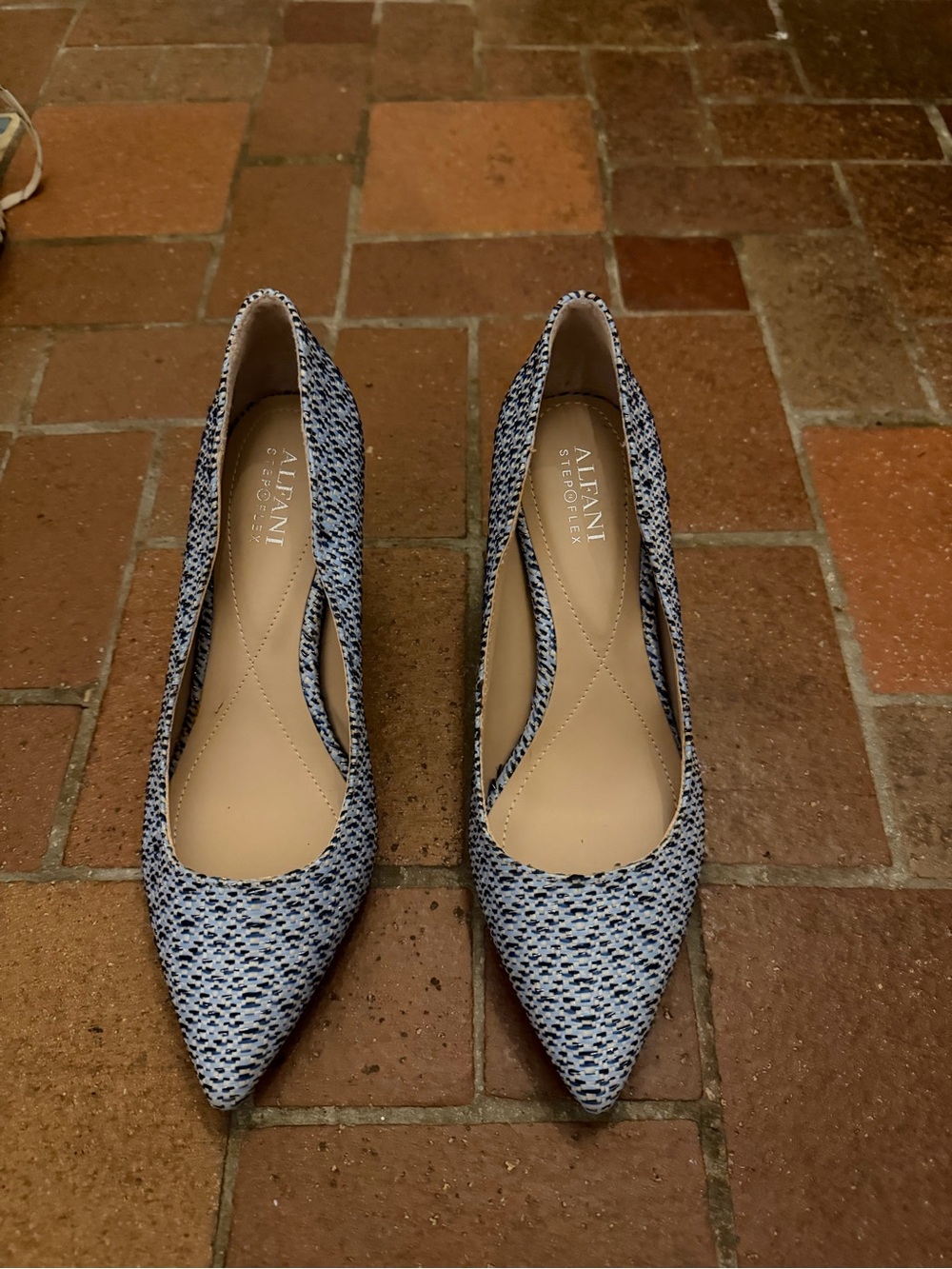 Alfani Women's Pointed-Toe Blue Tweed High Heels (Never Worn)